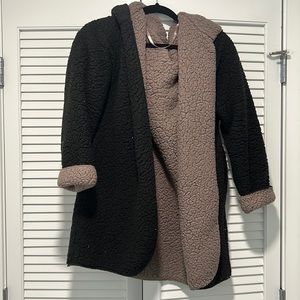 Reversible sherpa sweater
